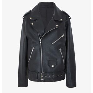 ARIA FAUX LEATHER JACKET - BLACK